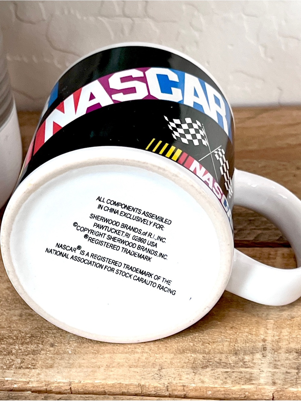 NASCAR Official Logo Coffee Mug Ceramic Racing Checked Flag Collector Cup - Picture 5 of 5